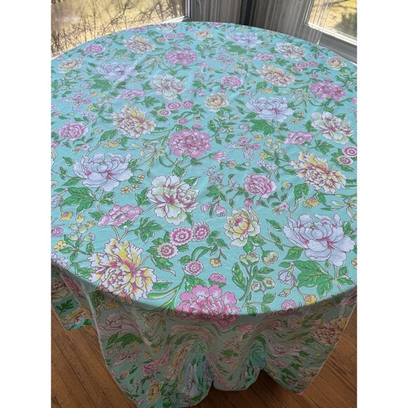 Vintage 1970s sheet, fitted/bottom bedsheet, roses, peonies, pastel, twin size - Picture 3 of 10